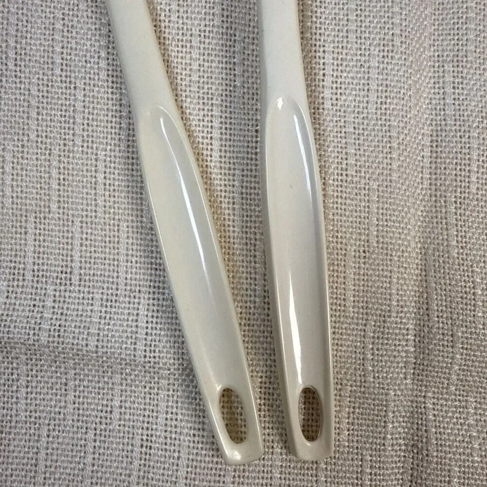 Vintage Foley Nylon Meat Fork And Soup Ladle Cream Beige Plastic Utensils
